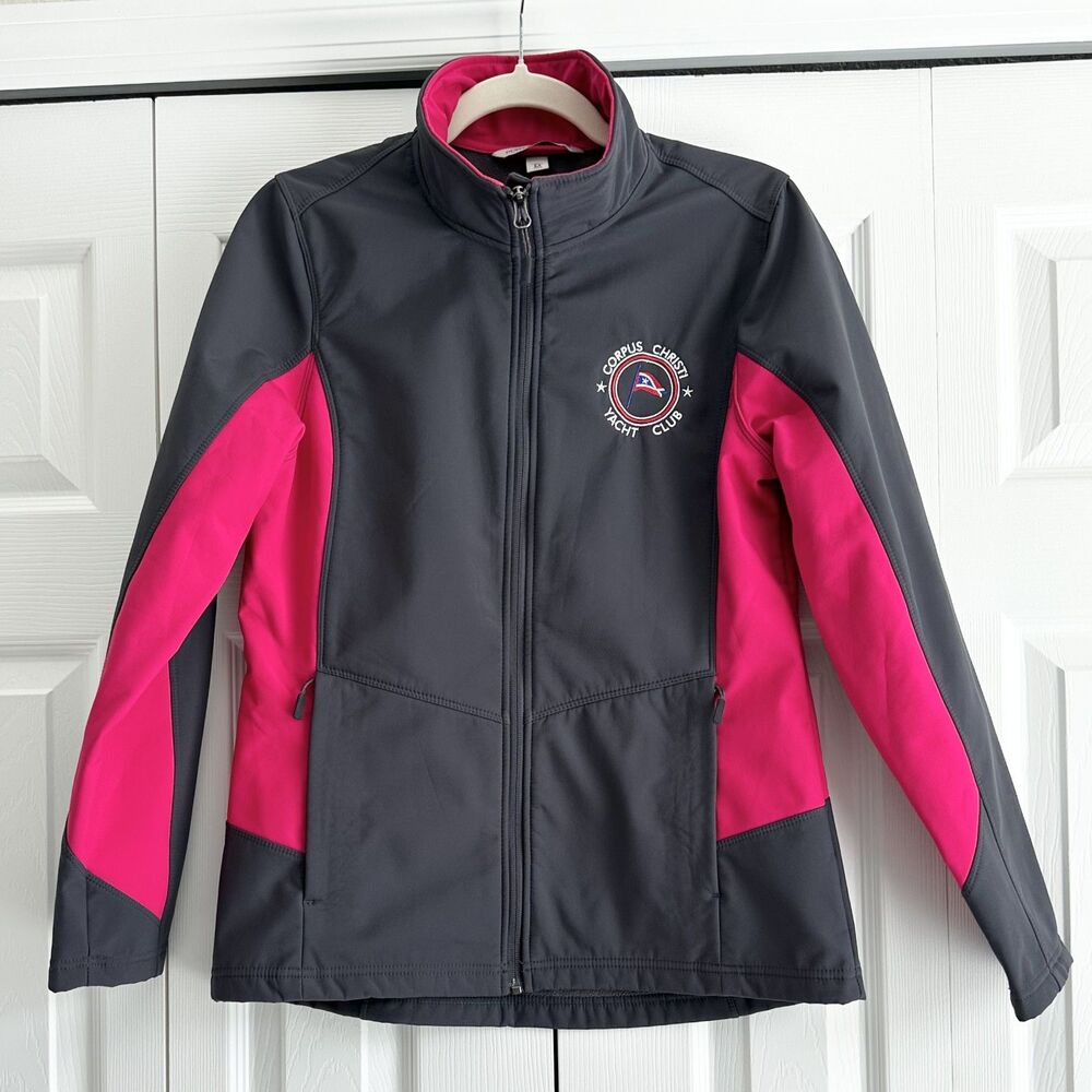 Port Authority Jacket Corpus Christi Yacht Club Women's M Gray and Pink
